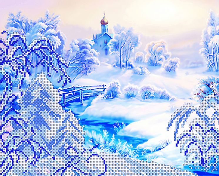КБ-035 Схема для вышивания бисером ТМ Наследие "Зима"