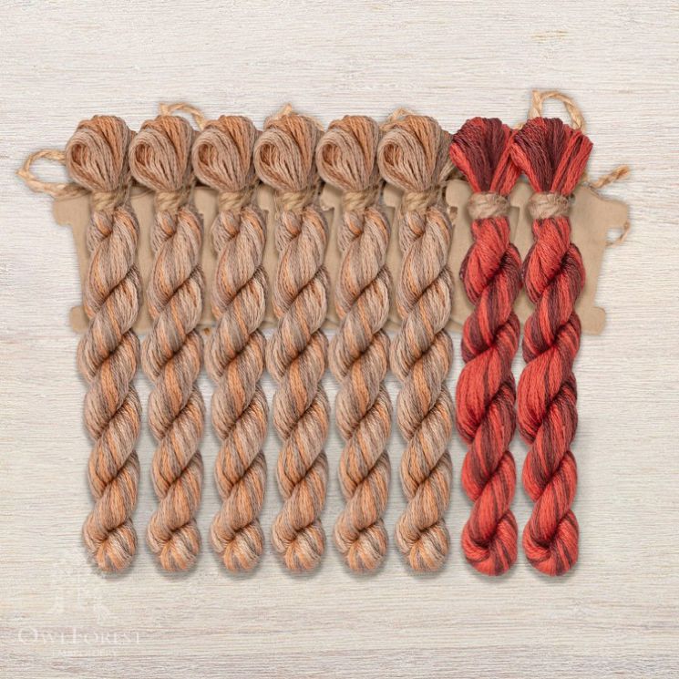 Набор ниток OwlForest для схемы «Винтажная кухня» (DMC) 28 каунт в 2 нити НМул-ВК184-3282