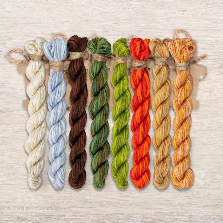 Набор ниток OwlForest для схемы «Маленький лесной народец. Мышки» (ПНК) НМул-МЛНМ178-2322