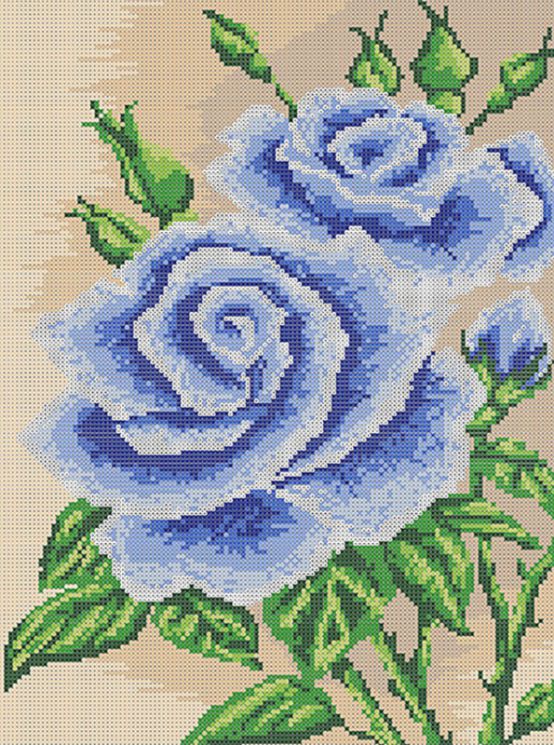 КБ-218 Схема для вышивания бисером ТМ Наследие "Синяя роза"