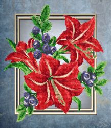 КБ-434 Схема для вышивания бисером ТМ Наследие "Красный цветок"