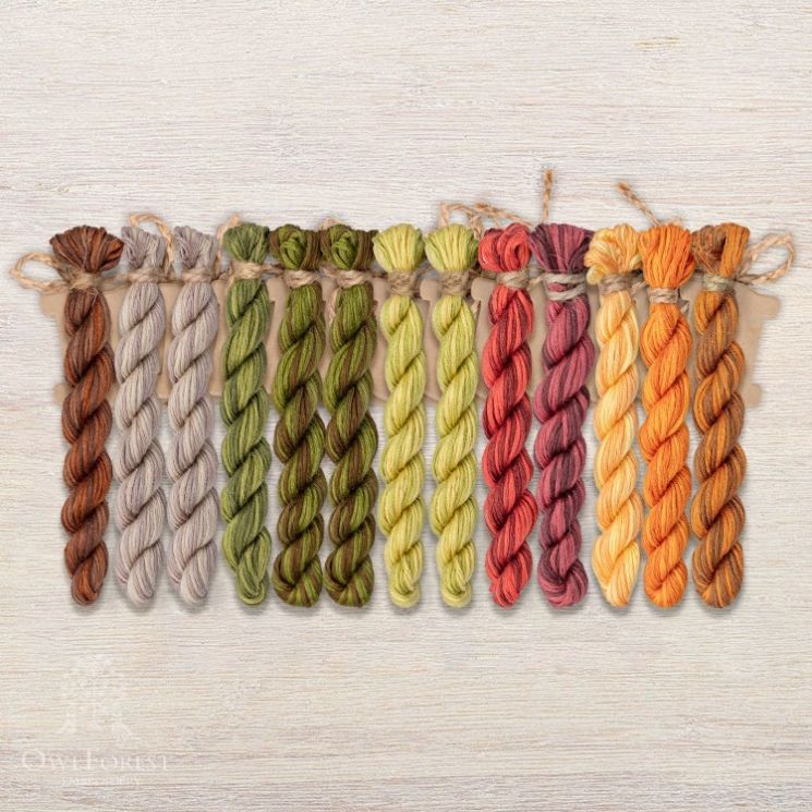 Набор ниток OwlForest для схемы «Щедрая осень» (ПНК) 28 каунт в 2 нити НМул-ЩО038-2282